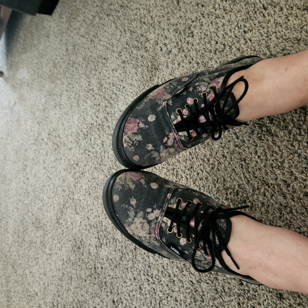 Floral Black Women's Sneakers